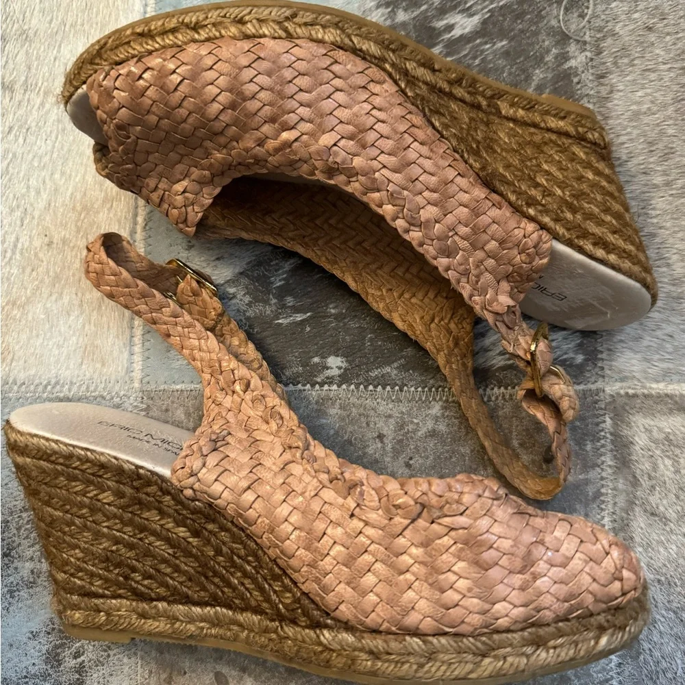 Eric Michael Tan‎ Woven Wedge Espadrille Sz